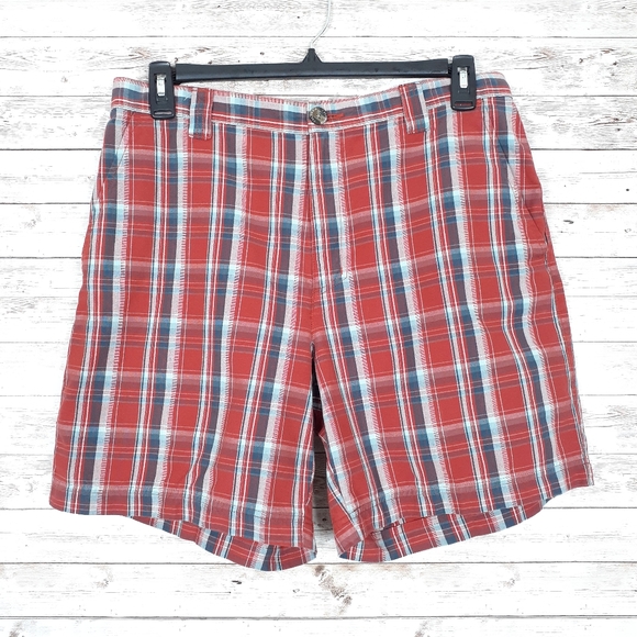 Columbia Other - Columbia Mens Shorts Sz 34 Plaid Orange Blue 908